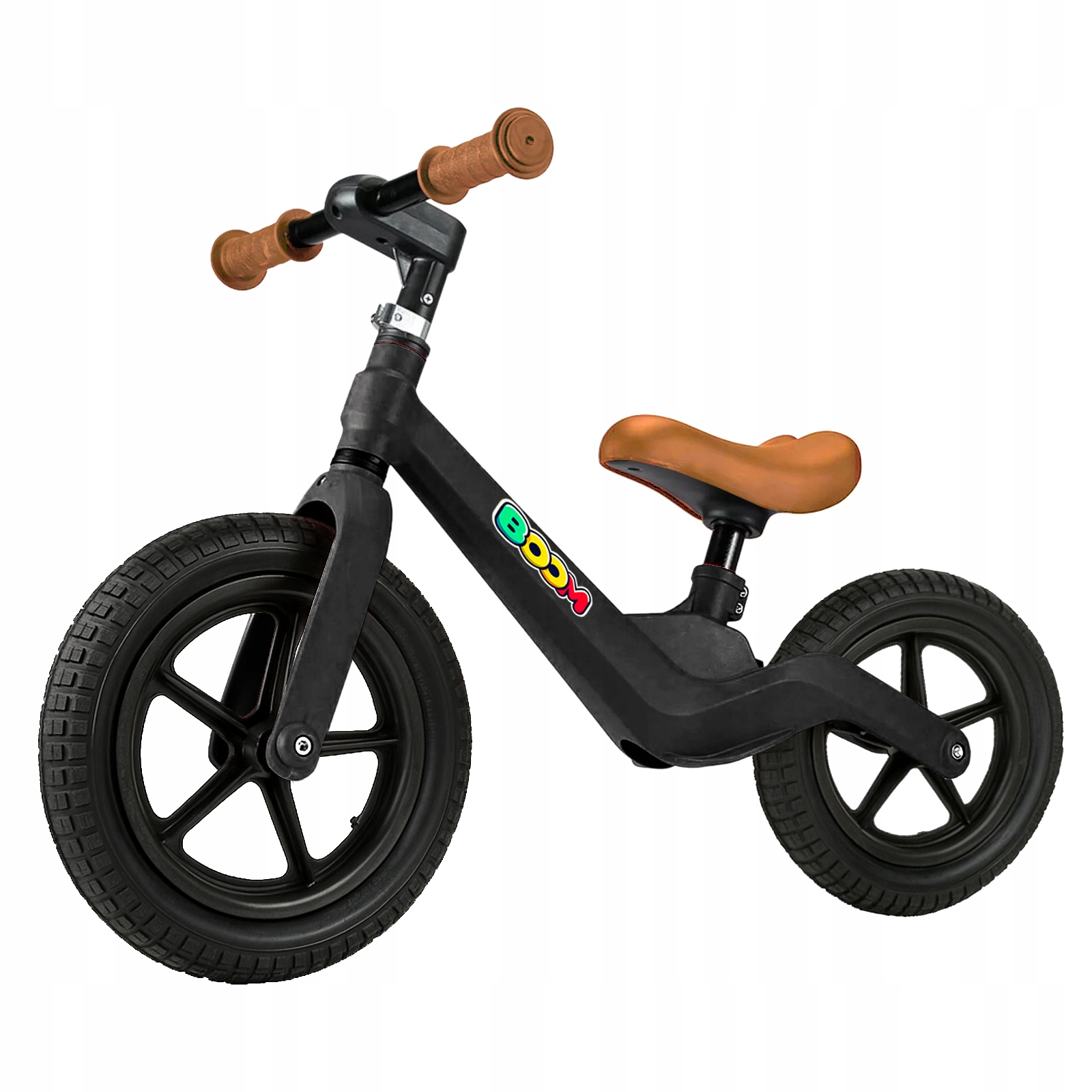 Rowerek Biegowy dla chłopca Boom pompowane koła Czarny