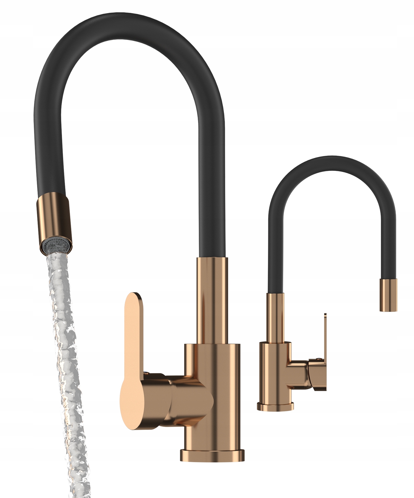 Kuchynská Batéria Rose Gold Zlatý Kohútik Flexibilný Do Umývadla Krupobitie