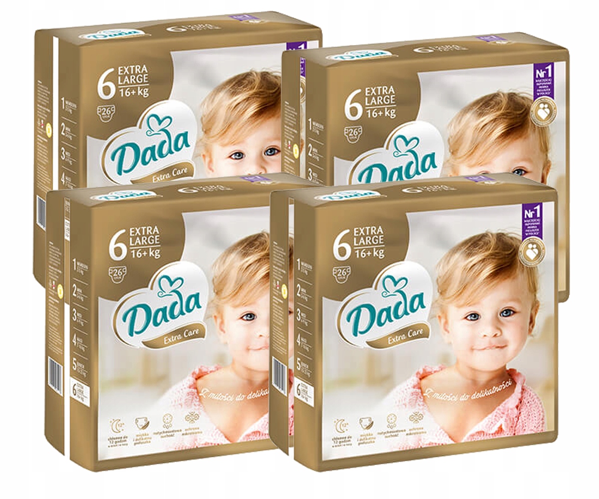 PIELUCHY PIELUSZKI DADA EXTRA CARE 6 LARGE 104SZT Rozmiar Rozmiar 6