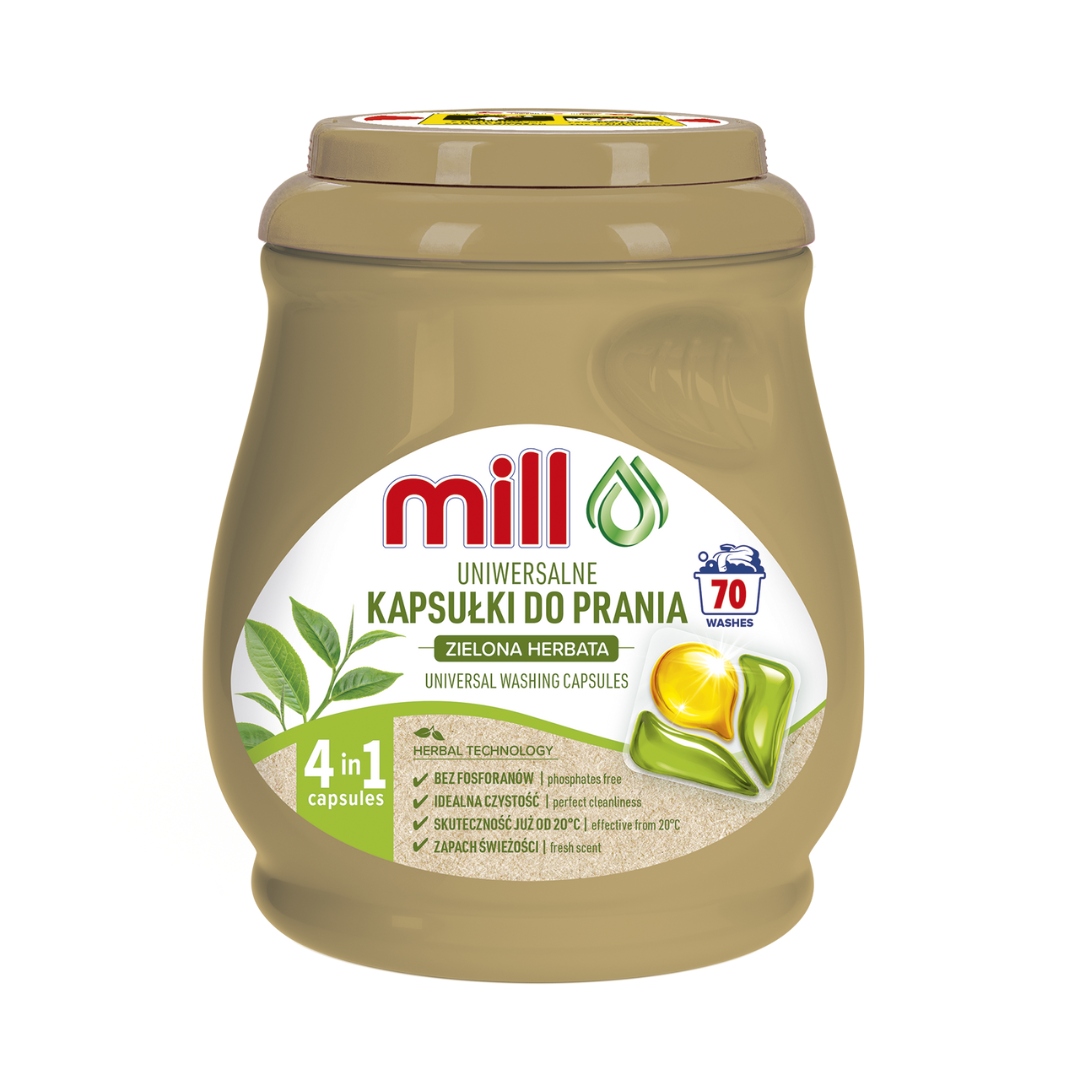 Levně Ecomill univerzální prací kapsle Zelený Čaj 70 ks