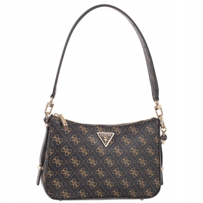 Malá dámská kabelka Guess Erica Top Zip Shoulder Bag Brown Hnědá