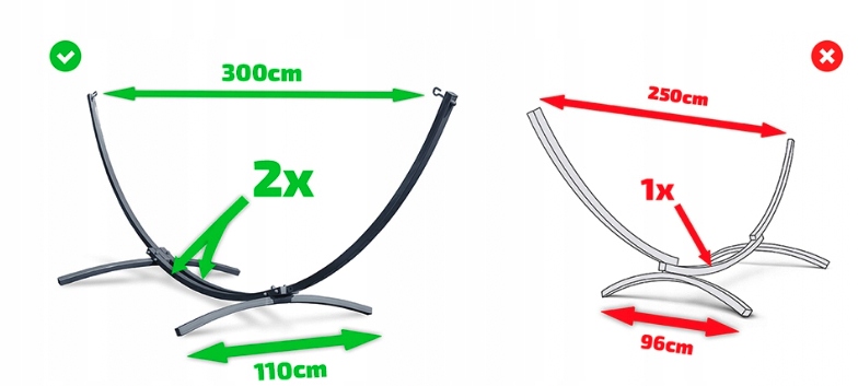 HAMAK ZE STELAŻEM Stelaż do hamaka STOJAK NA HAMAK OGRODOWY DWUOSOBOWY XXL Producent inna