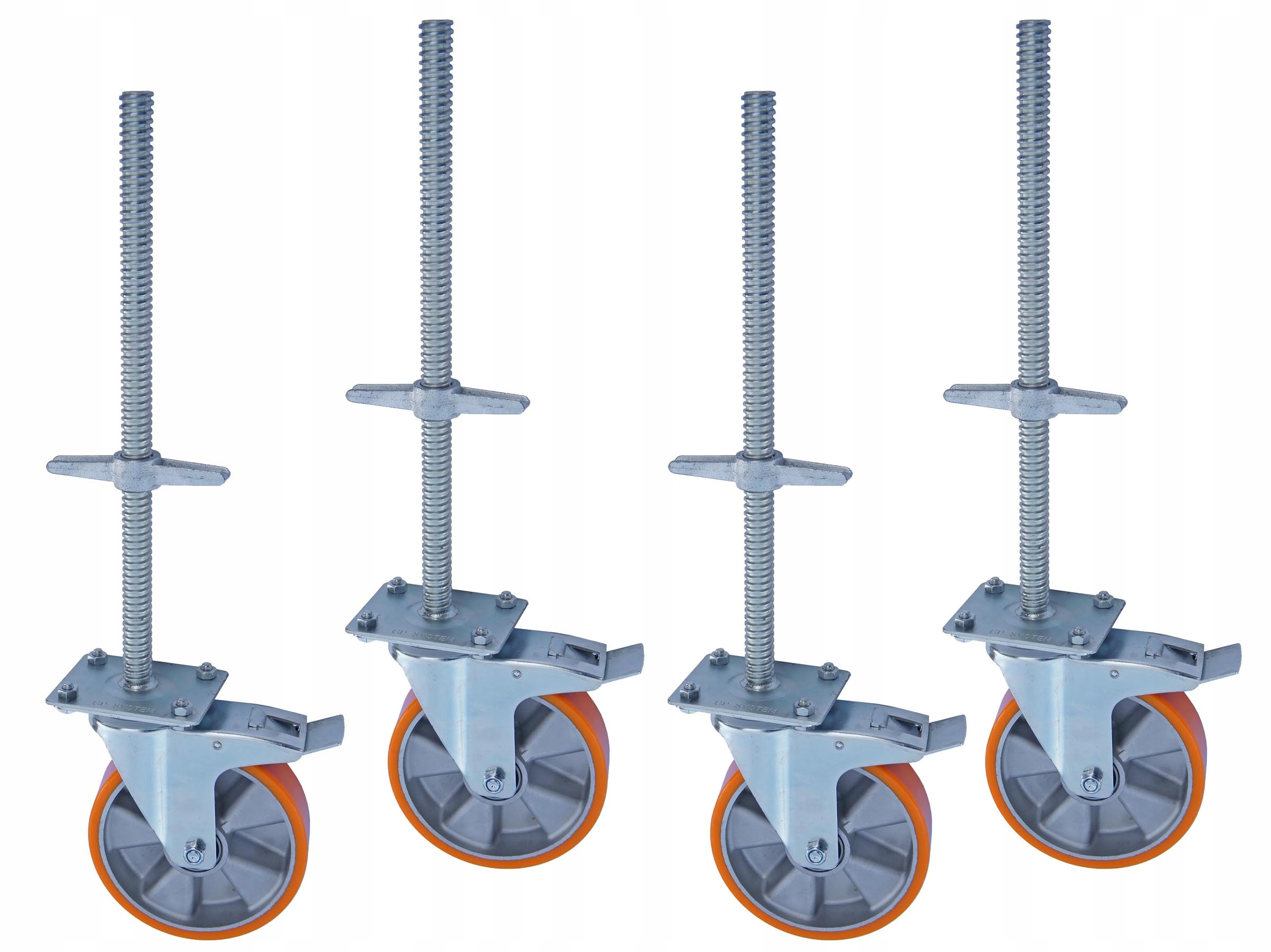 Koła do rusztowań warszawskich z regulacją fi200 Alu+pu Premium x 4szt