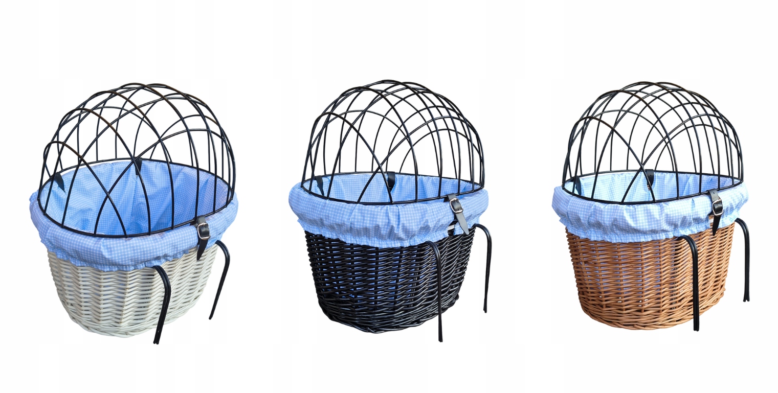 Kosz wiklinowy na rower dla Psa do 10kg Transporter wkład i poduszka