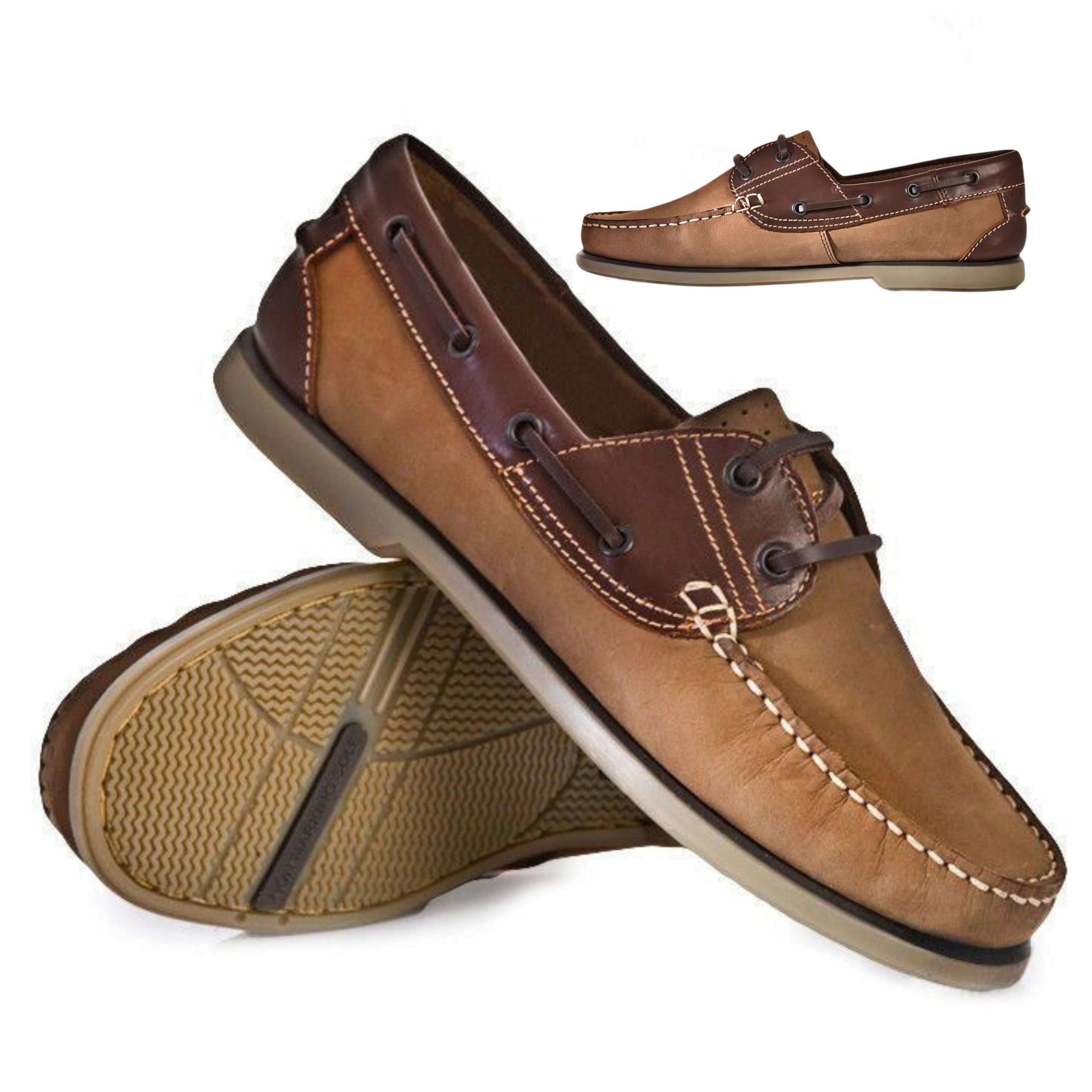 Mokasíny pánské polobotky námořnické nazouvací lehké pohodlné Kožené 42