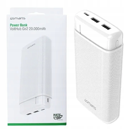 Powerbanka Usb-c Kabel microUSB 4SMARTS Volthub G02 20000 Mah Bílá
