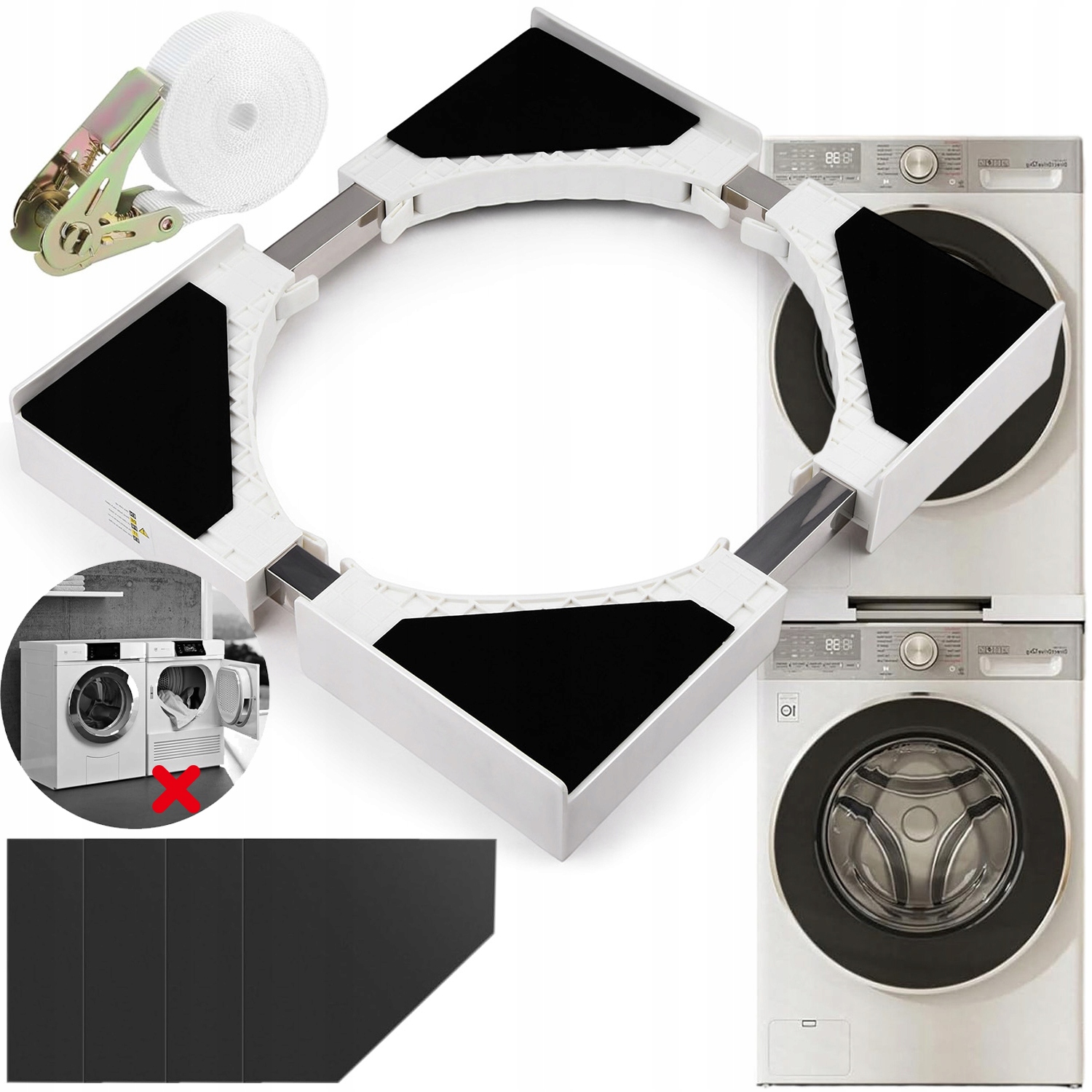 Łącznik Pralki Suszarki Uniwersalny Szerokość 46-66CM Trwały