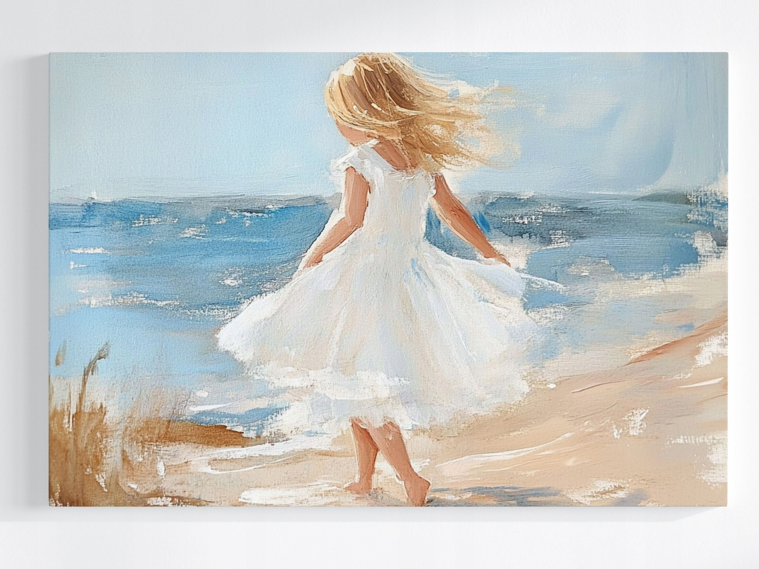 Obraz Na Plátně Canvas Dítě Dívka Pláž Moře Dovolená 120x80
