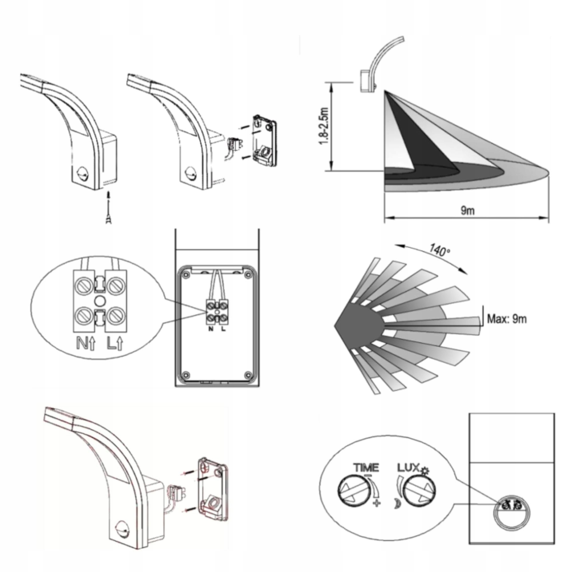 Lampa LED Zewnętrzna Czujnik Ruchu Energooszczędna Ciepła IP54 MIRATIC — miniatura 7