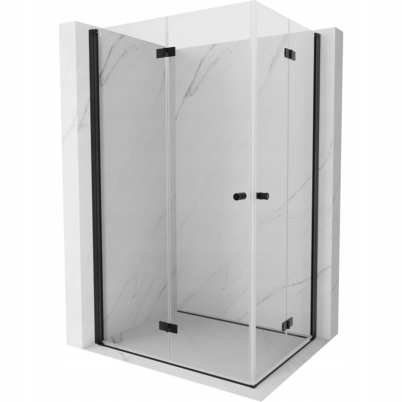Mexen Mist-F Duo 80x90 cm Sprchový kout skládací, čirý, černý profil