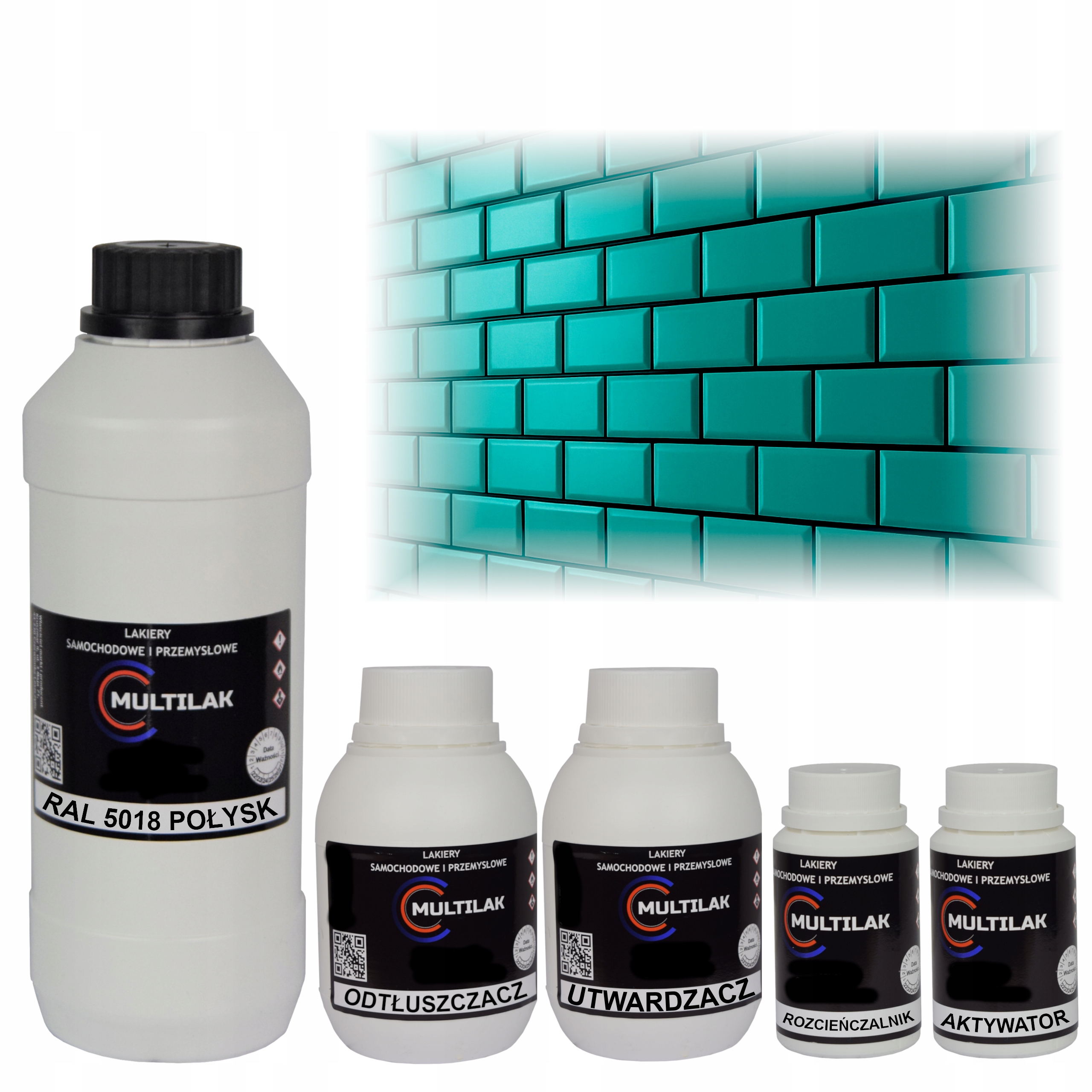 Lak farba Ral 5018 na glazúru dlaždíc a dlaždíc na valček, štetec 1L Lesk