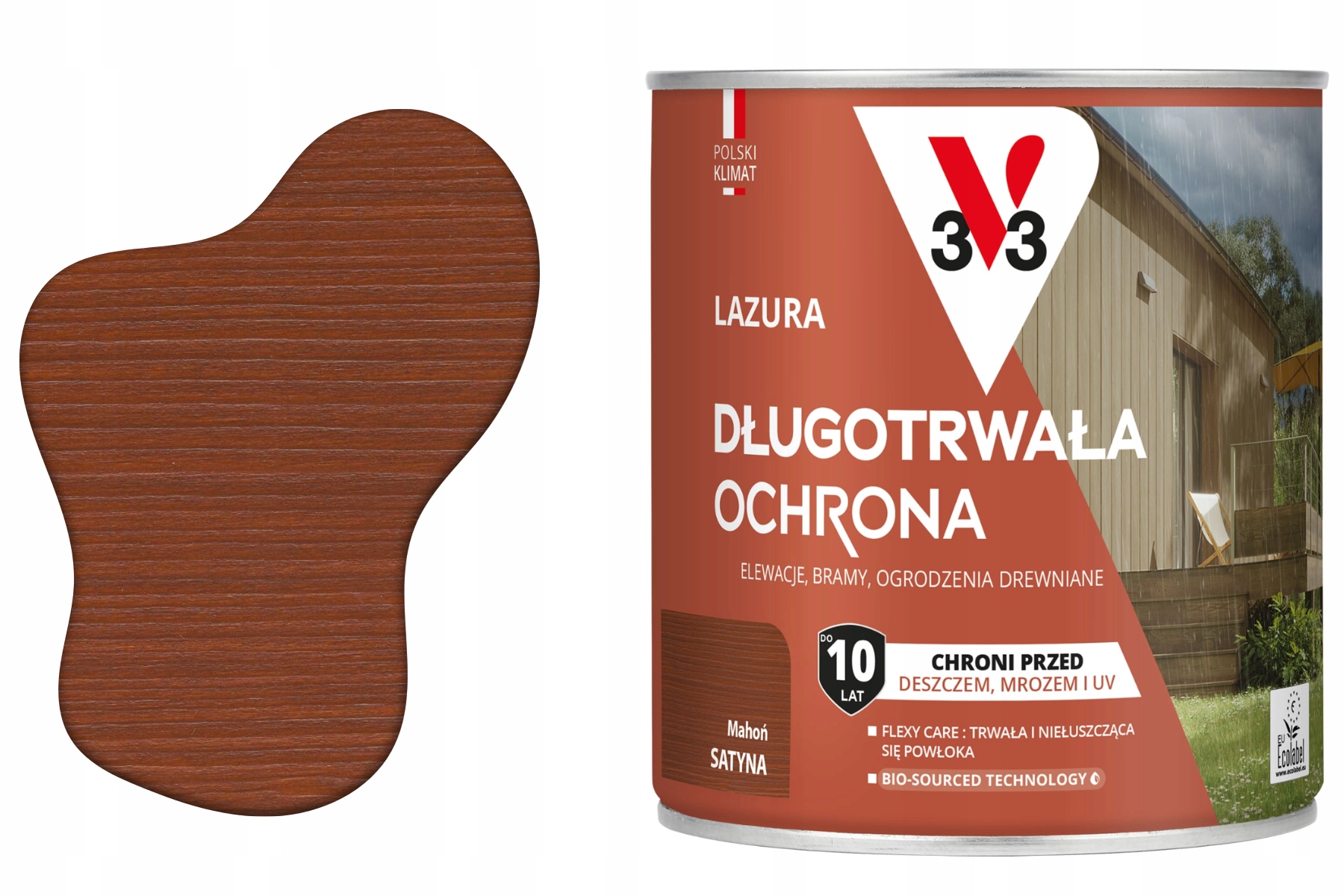 Lazura 10 let ochrany mahagon satén 0.75 l V33
