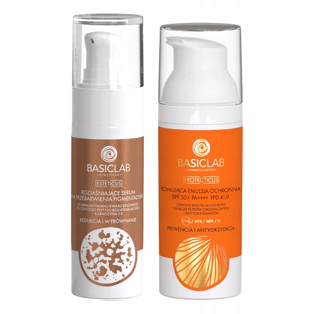 BasicLab Zestaw na przebarwienia – ochrona i rozjaśnienie, 30 ml