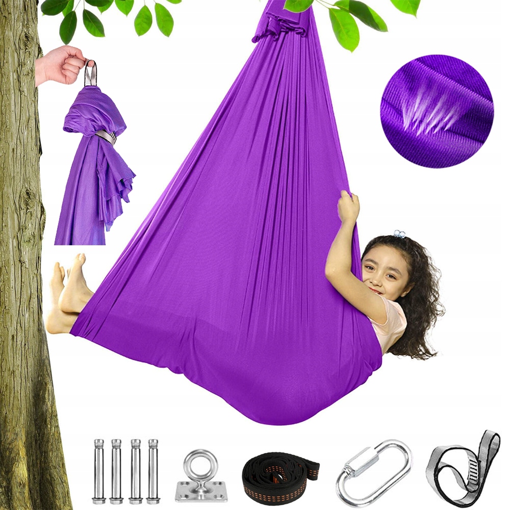 Huśtawka Sensoryczna Hamak Hamak Chusta Akrobatyczna Dla Dzieci 280X150 CM