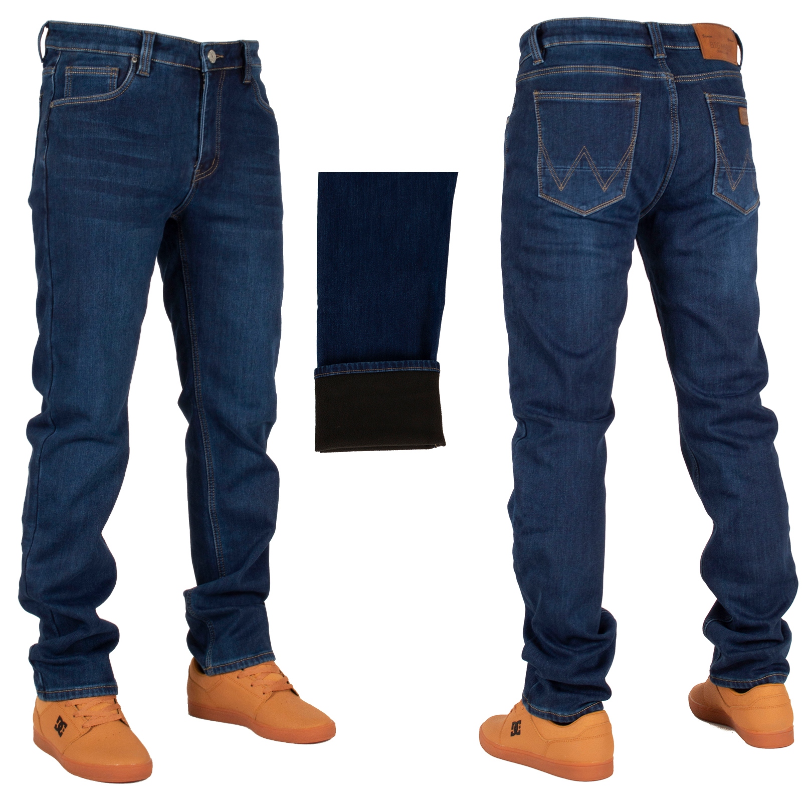 

Spodnie męskie jeans ocieplane W:38 98 CM granat