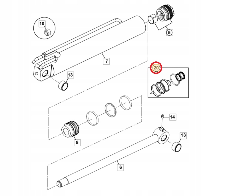 332/Z2200 - Комплект уплотнений MINI JCB 8016-8020 332 / Z2200