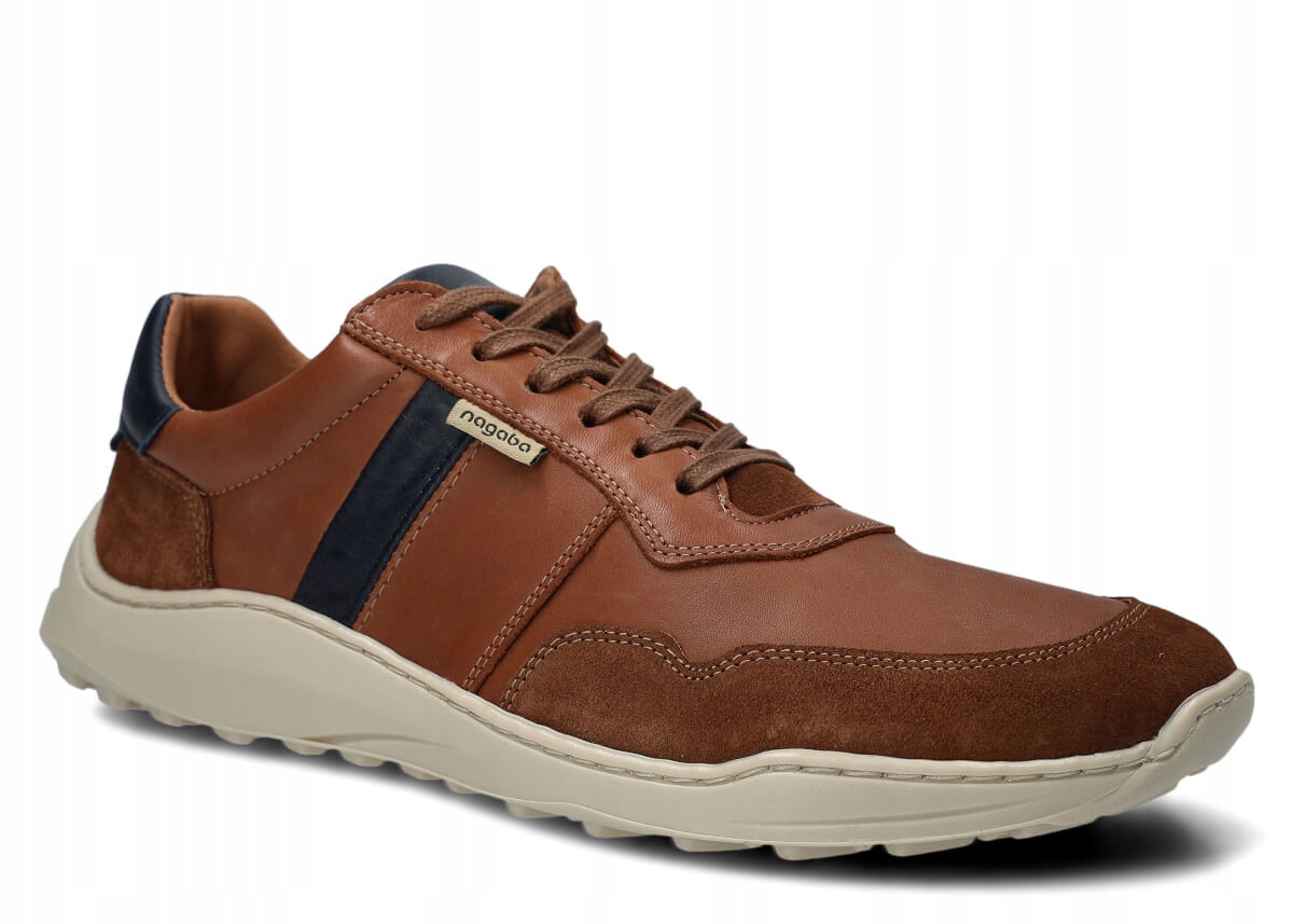Široké pánské kožené polobotky rudé Nagaba 1238 casual, polské 42