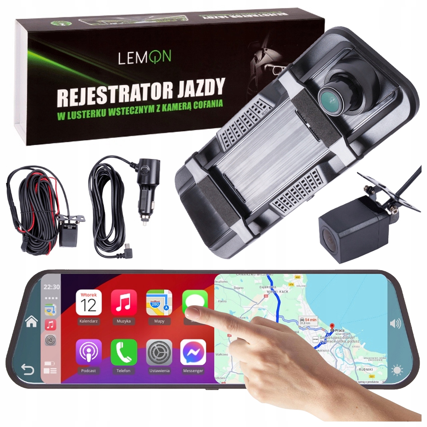 Videorekordér Jazdy Android Auto Car Play 4K 10 Palcov WiFi Predná Zadná Strana Pl
