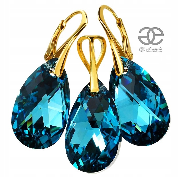 Křišťálový komplet Tyrkysové zlato Stříbro Arande