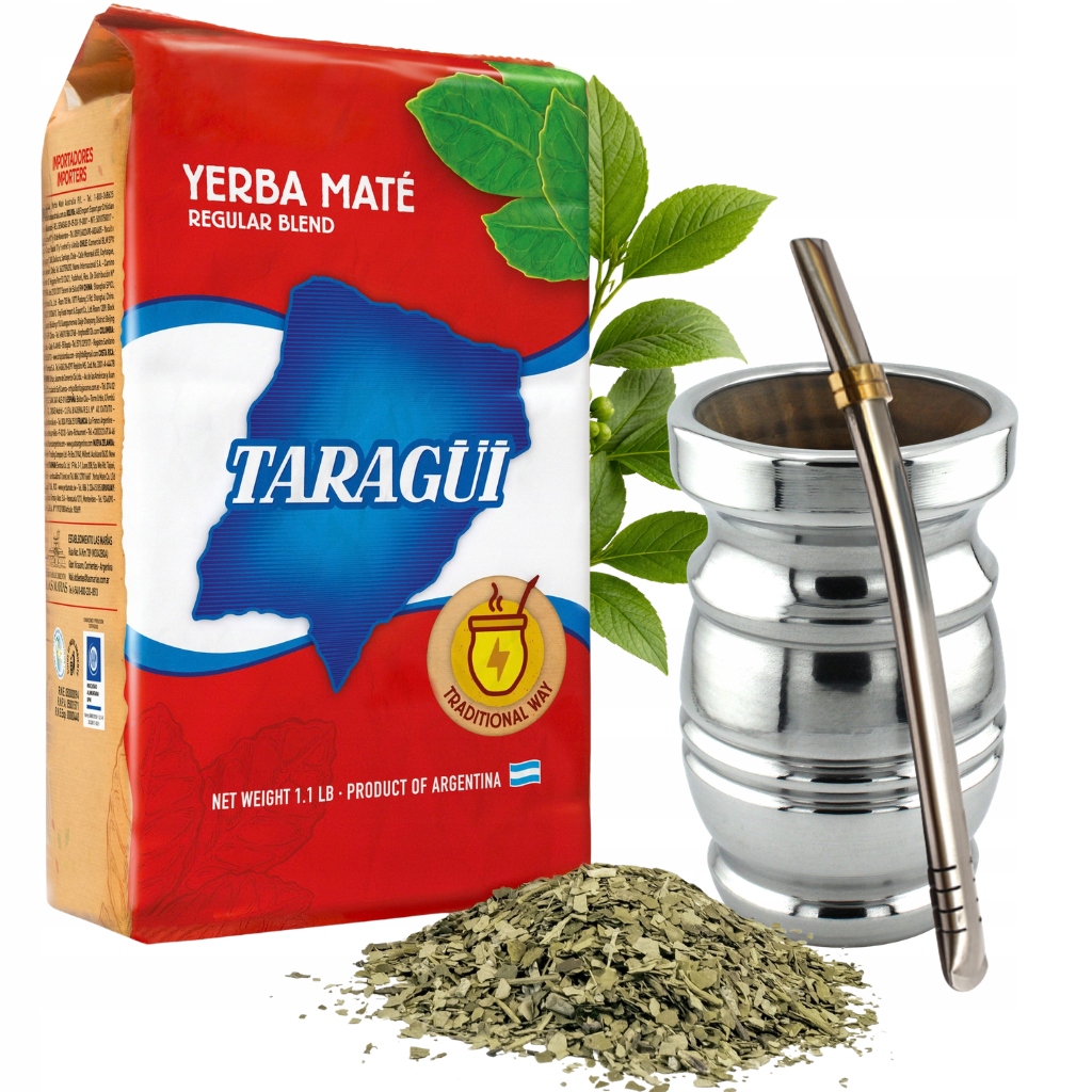 Yerba Mate Taragui 500 g Matero Palo Santo Bombilla Iguazu Set