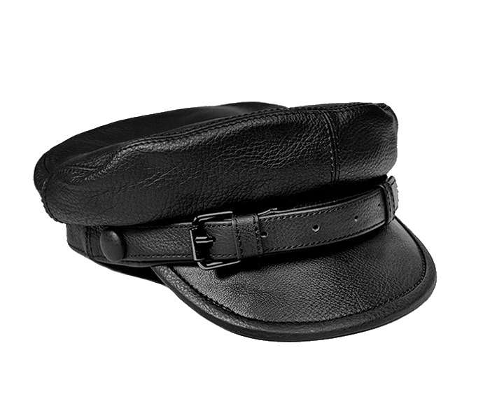 Maciejówka Kožená Čepice Černá 1/2 Nevada Witleather pl