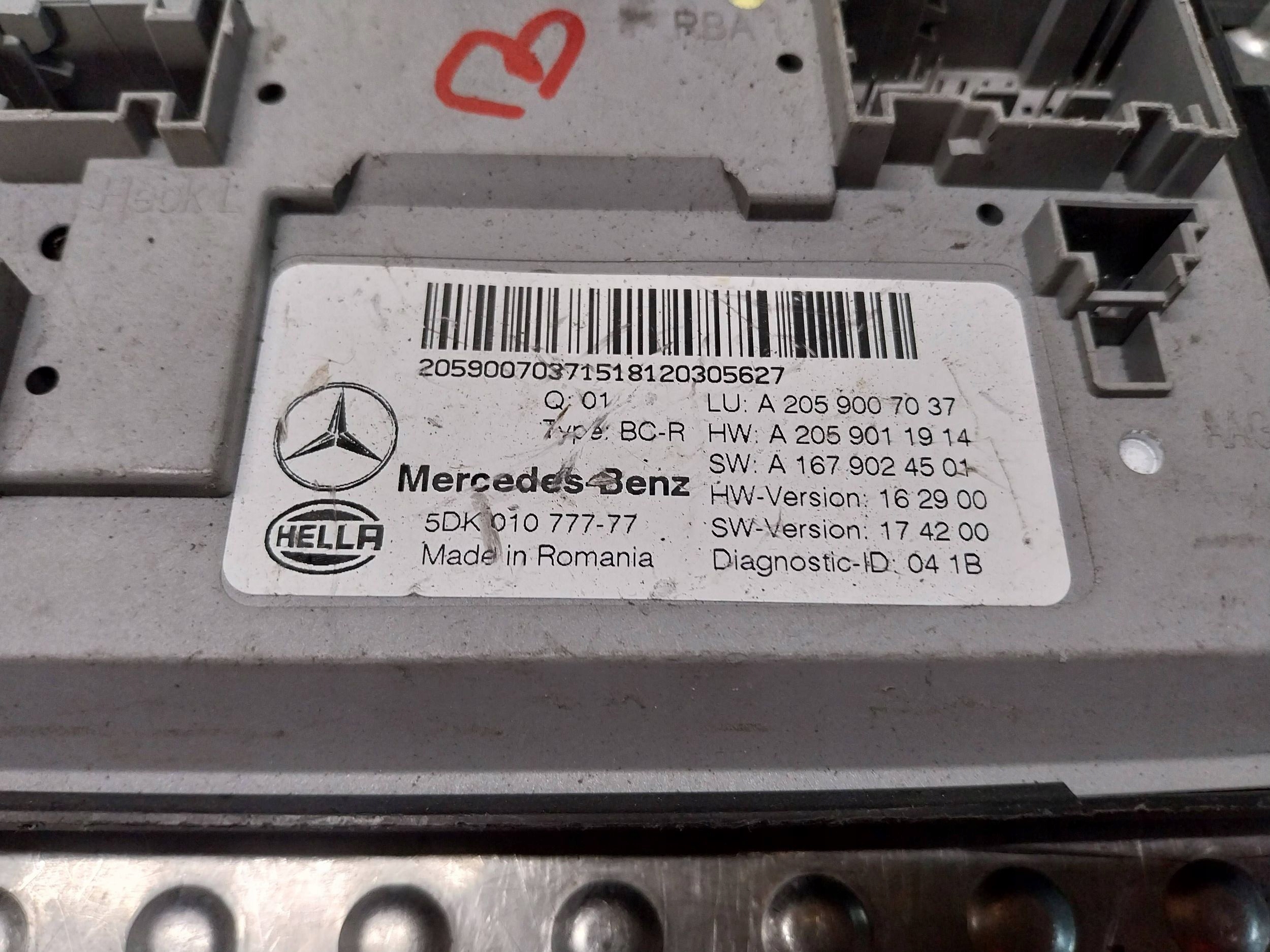 comfort control unit control unit SAM A2059007037 MERCEDES W205