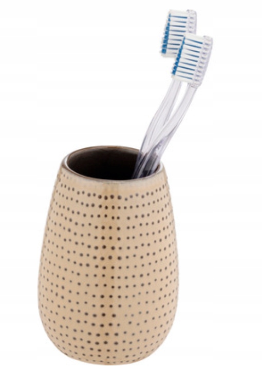 Kubek na szczoteczki Wenko piaskowy ceramika