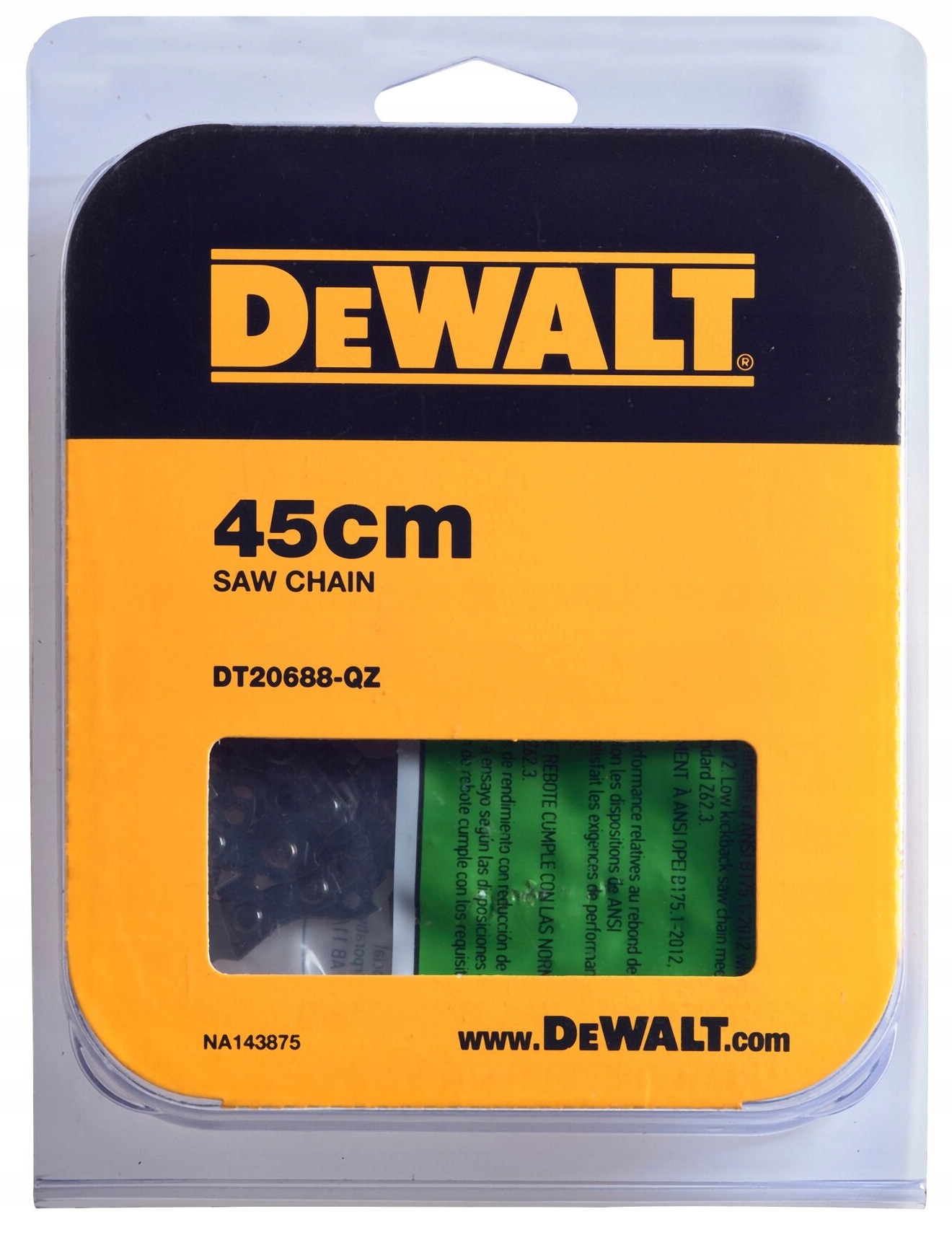 DeWALT DT20668 ŁAŃCUCH OREGON 45 CM 3/8'' DO DCM EAN (GTIN) 5035048791158