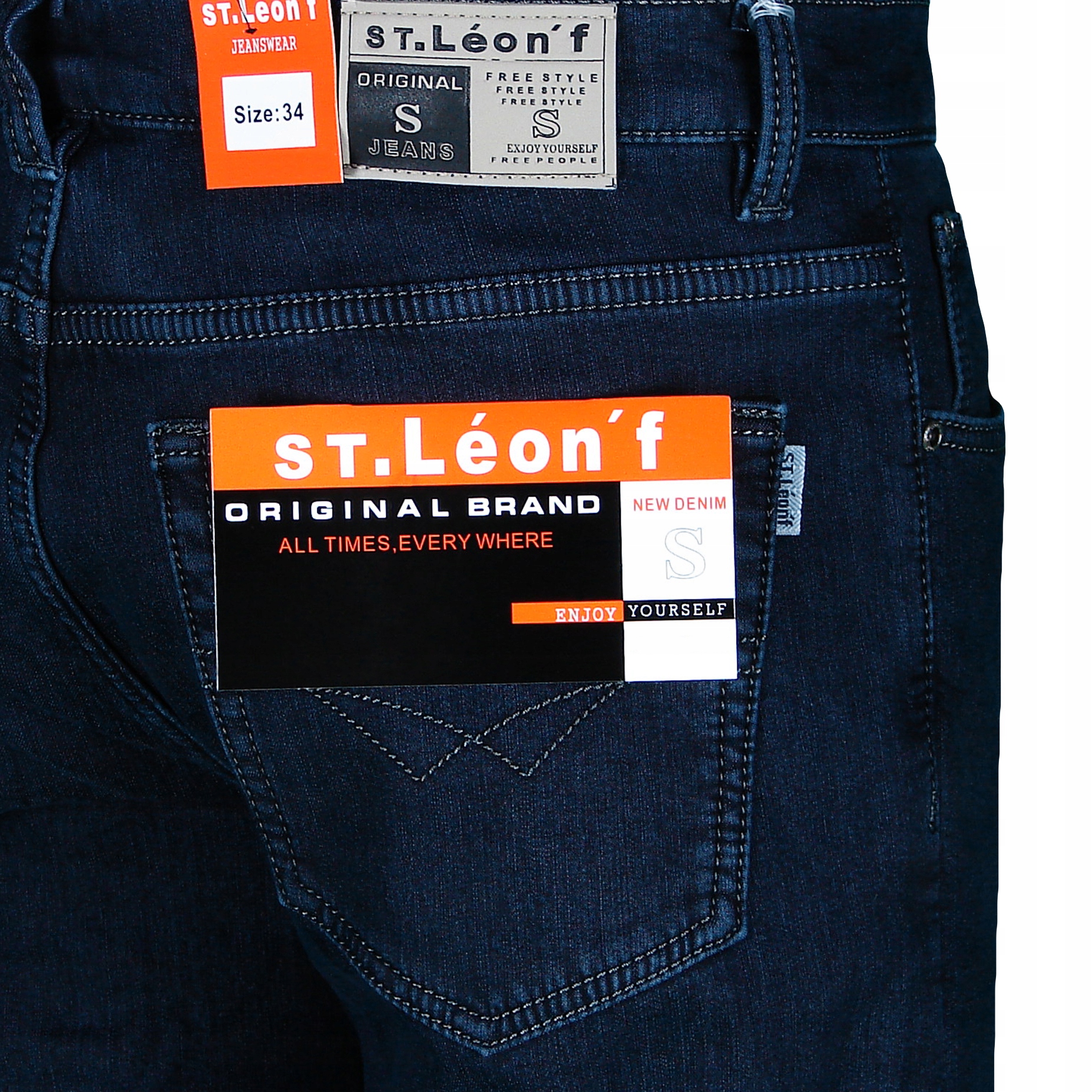 SPODNIE MĘSKIE JEANS OCIEPLANE W38 L32 104-106 cm Fason proste