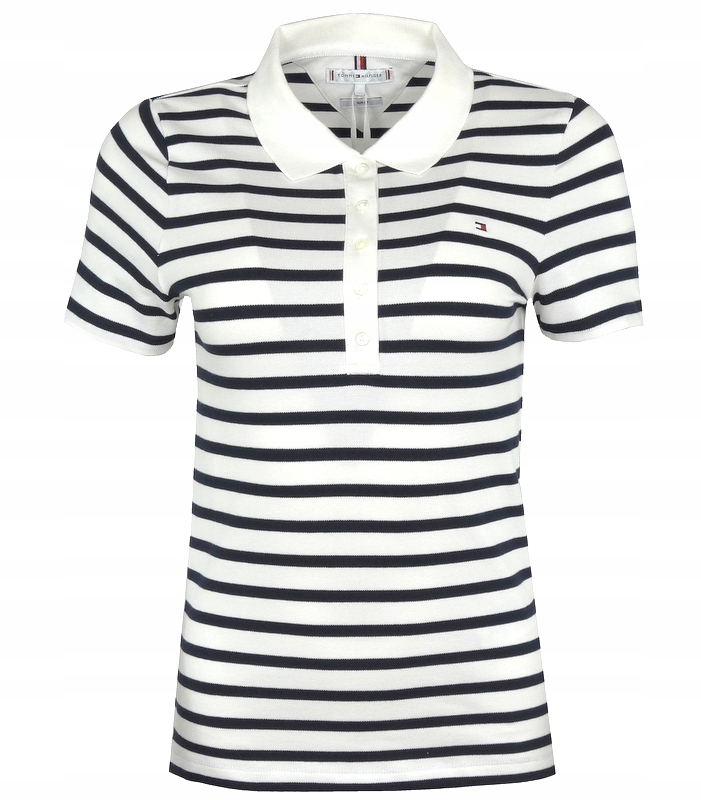 Tommy Hilfiger dámské polo, pruhy, ecru, slim, M