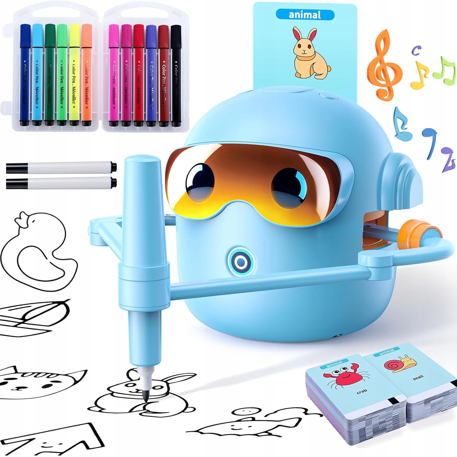 Robot Rysujący Edukacyjny z Muzyczna i Głosowa Dla Dziewczynek I Chłopców