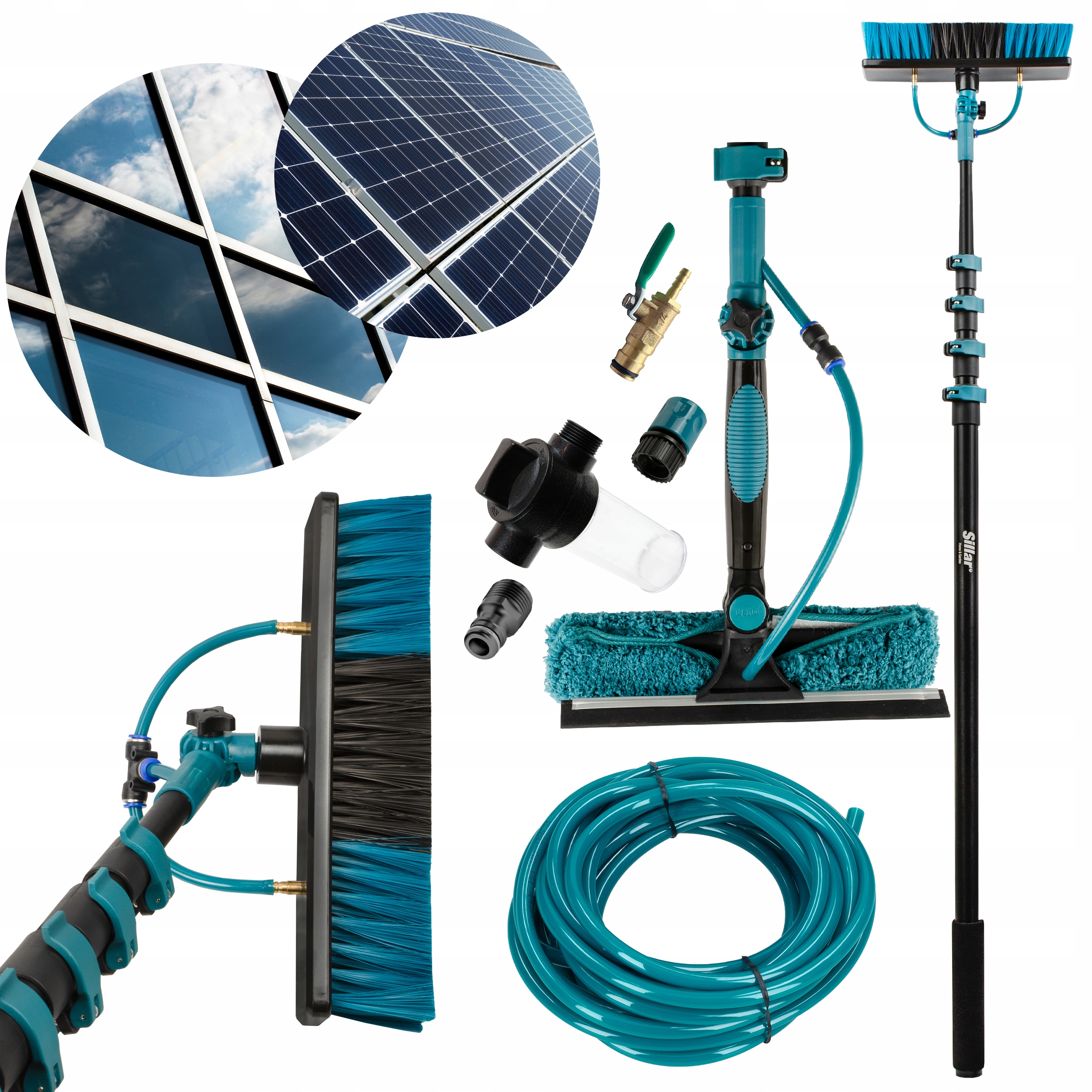 Myjka teleskopowa szczotka do mycia okien paneli fotowoltaicznych 4,6m