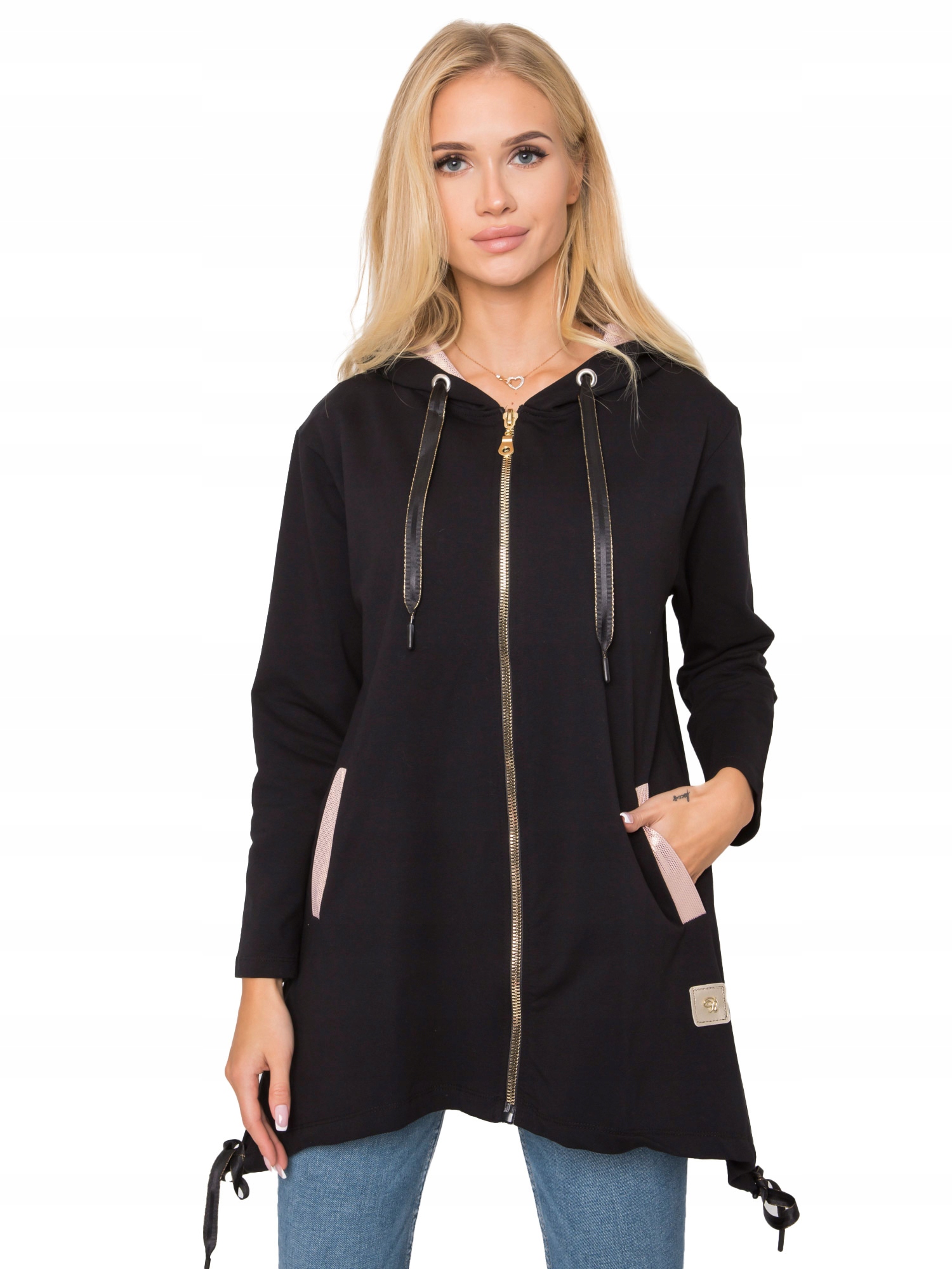 

Modna Bluza damska z kapturem rozpinana S/m