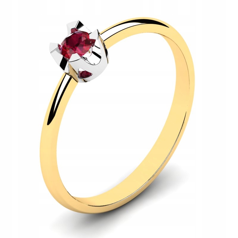 

Pierścionek Złoty Klasyczny Z Rubinem 0,40CT