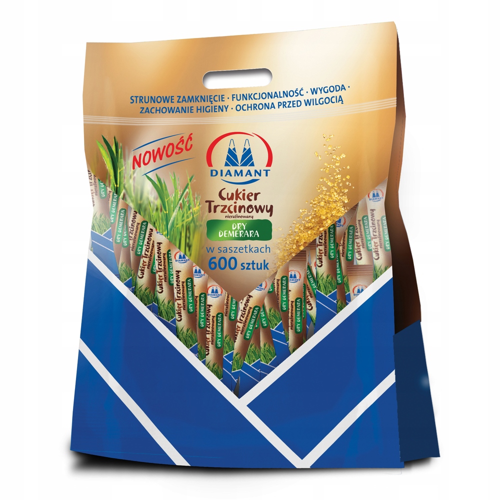 Levně Diamant Cukr hnědý třtinový sáček 600 x 5 g