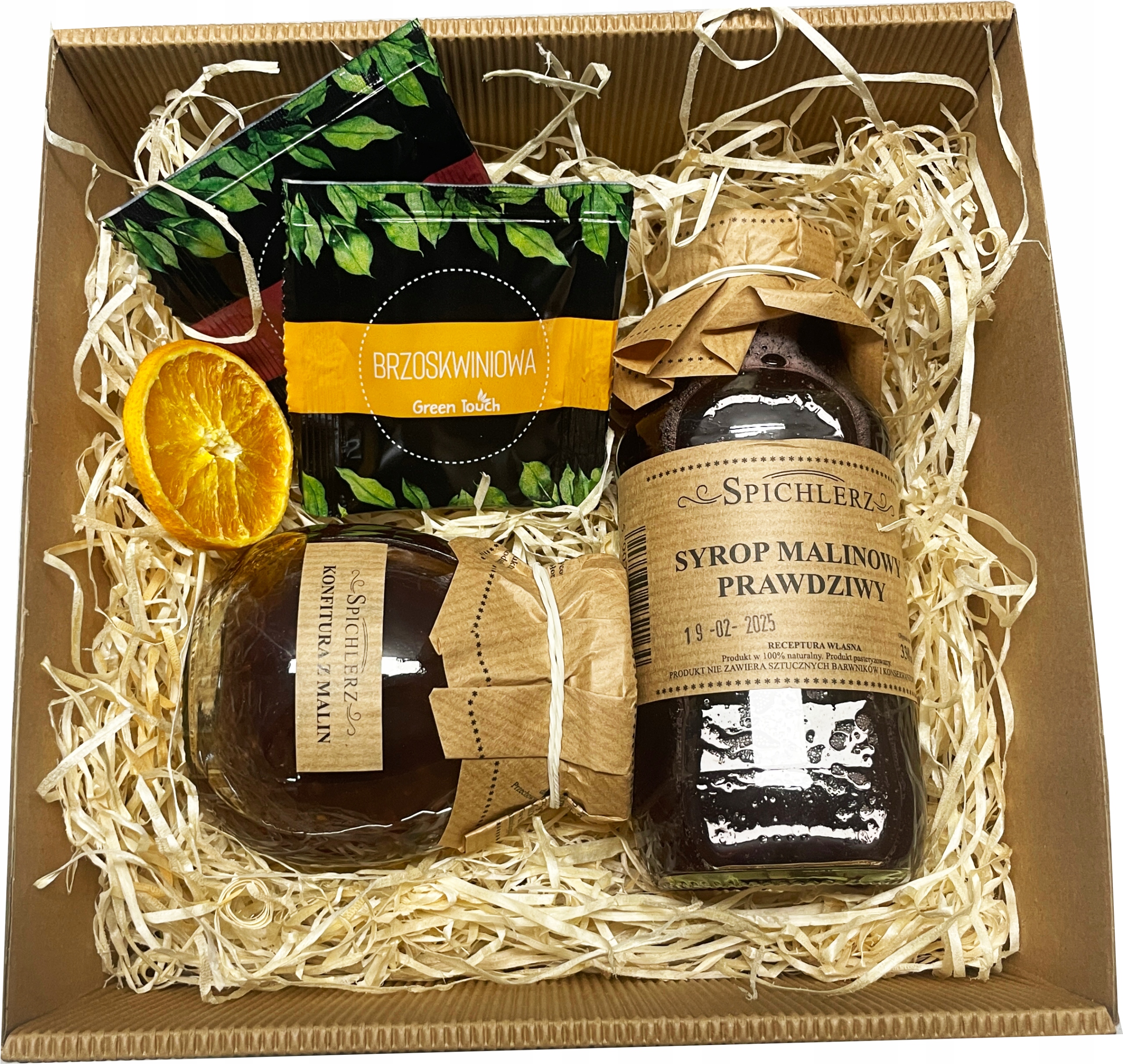 Levně Dárkový koš Box čaj džemy sirup sada