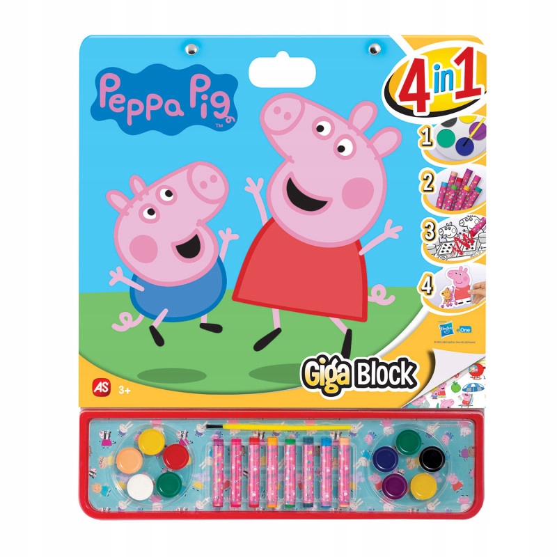 

Giga Blok 4w1 Kolorowanka Peppa, kredki, farby