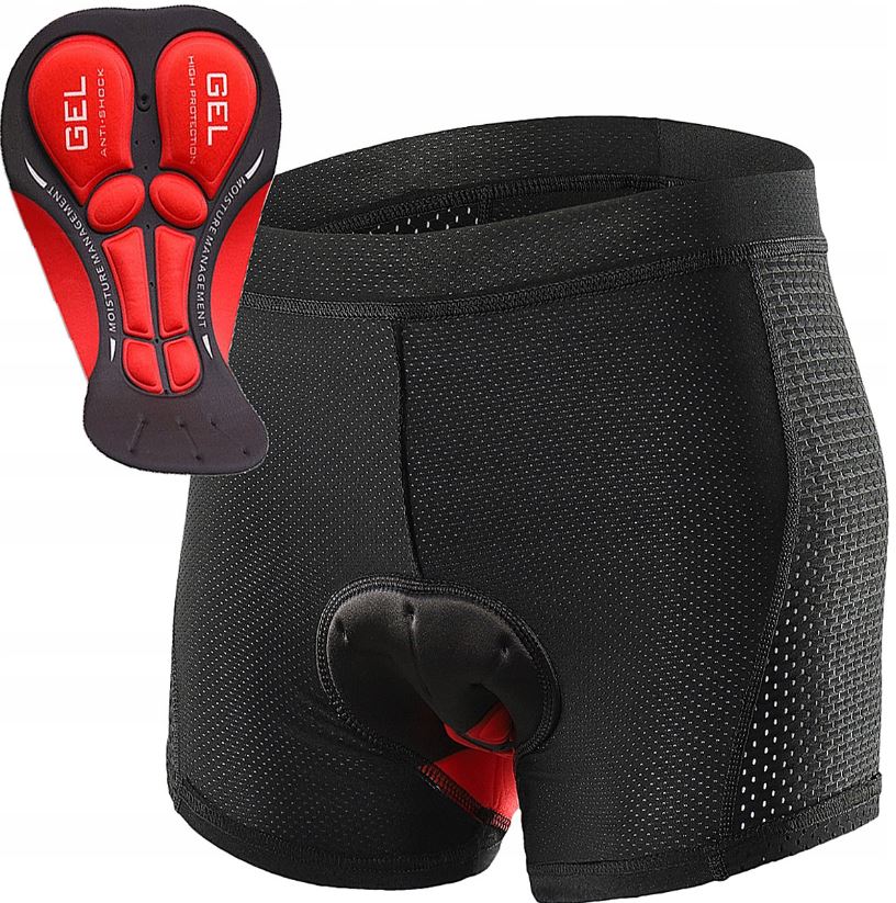 SPODENKI ROWEROWE SZORTY Z WKŁADKĄ 3D ŻELOWĄ SZORTY BOKSERKI NA ROWER XXL Stan opakowania oryginalne