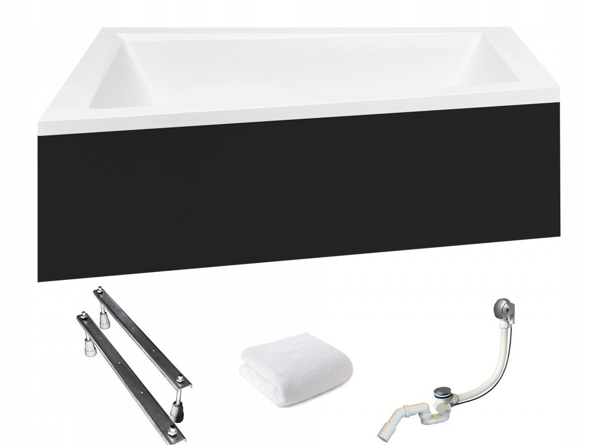 Besco Vana 150x85 Intima Levá s černým krytem sifon