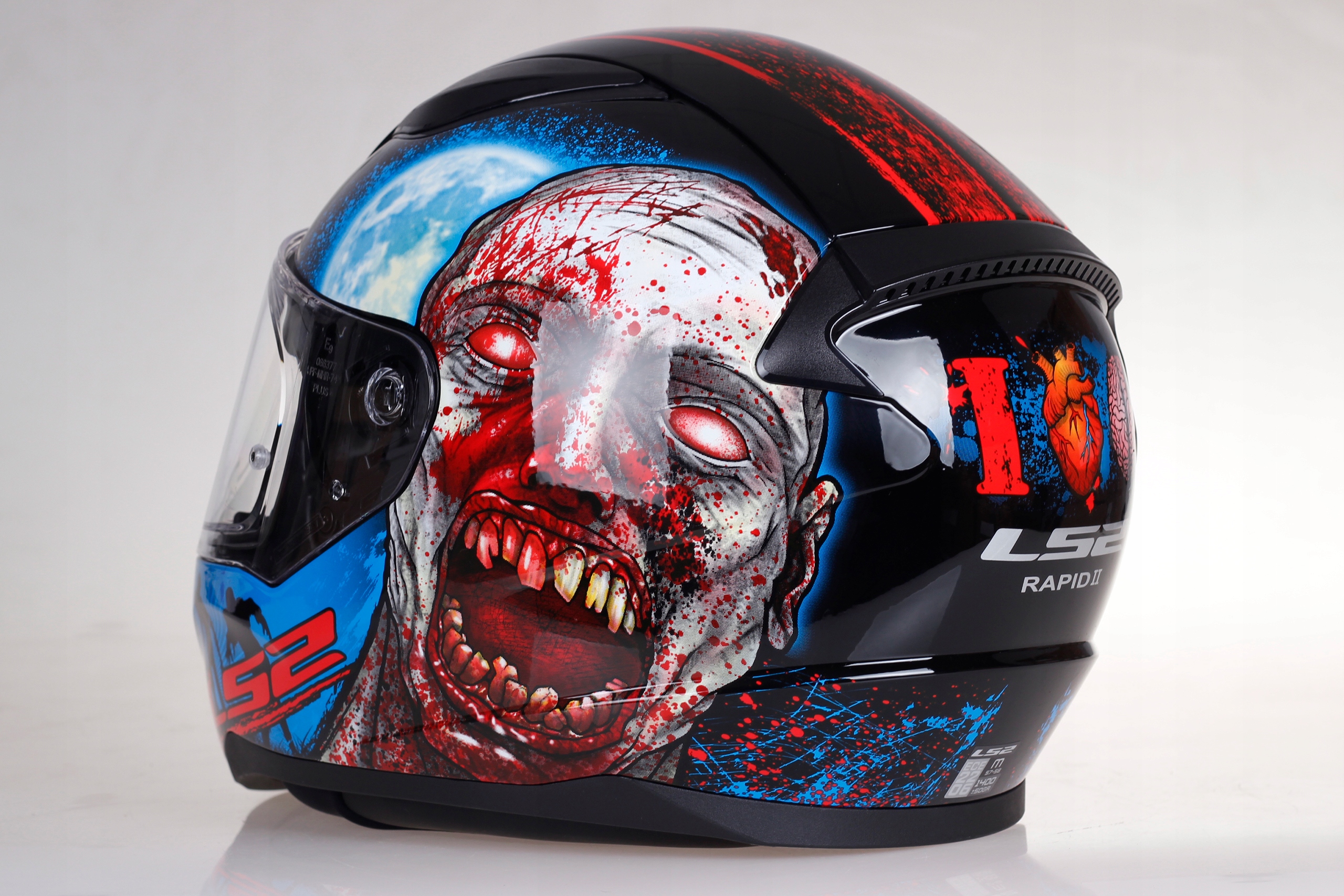 KASK MOTOCYKLOWY LS2 FF353 RAPID II ZOMBIE blue red ECE 22.06 Typ Integralne / Pełne