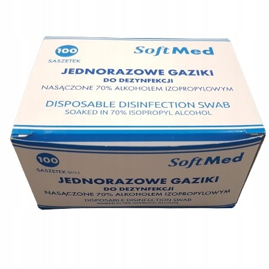 

Gaziki alkoholowe do dezynfekcji 6x6cm 100 szt.