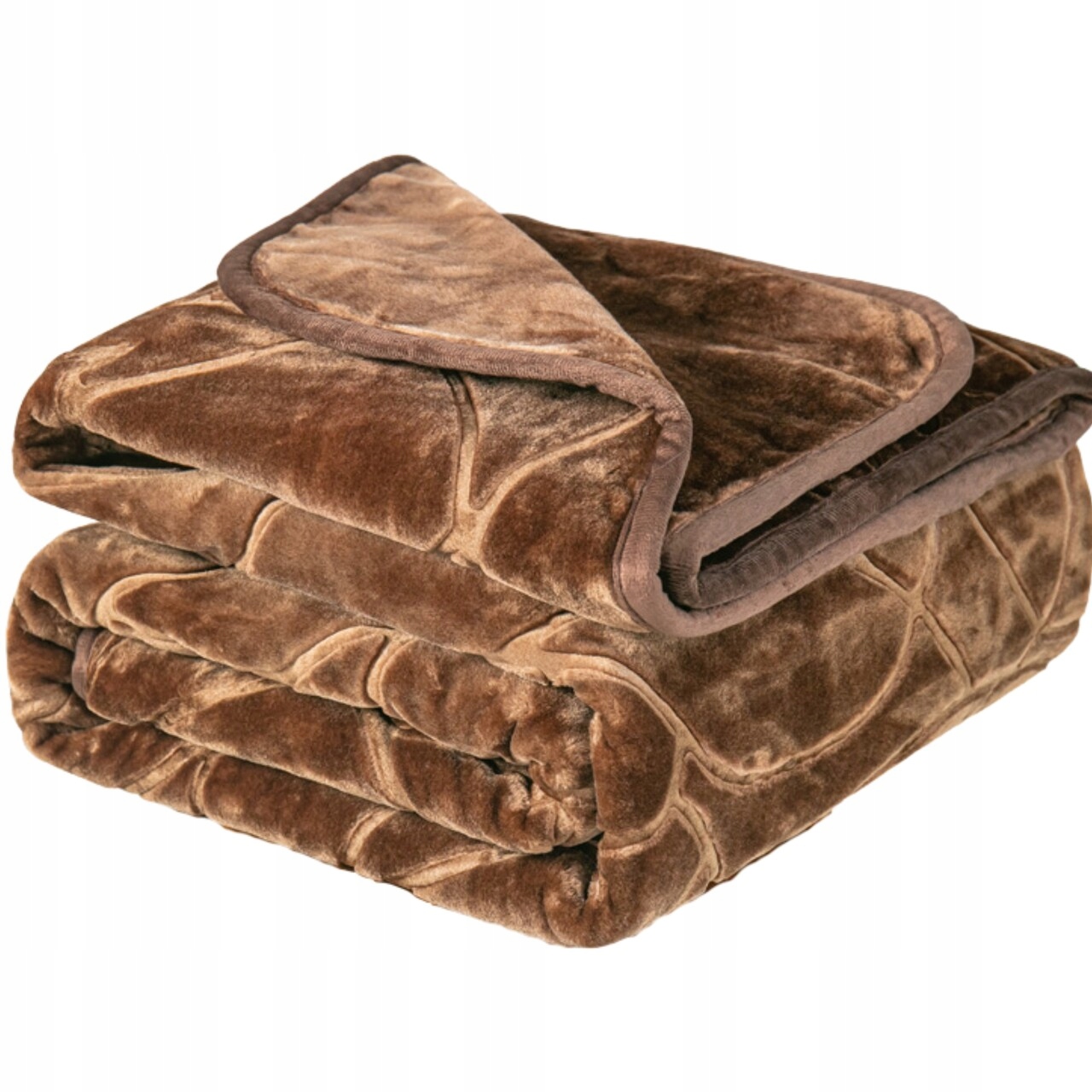 Akrylová lisovaná deka LIV 160x200 silná, teplá hnědá