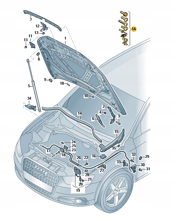 8U0098615A - Комплект кріпильних елементів капота передній AUDI Q3