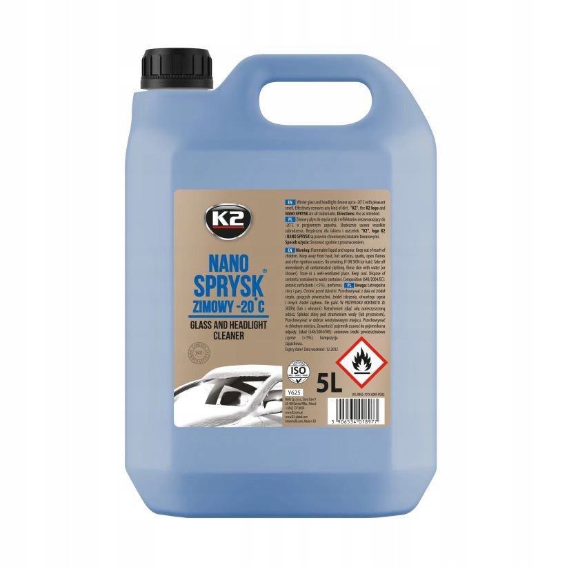Płyn do spryskiwaczy zimowy K2 Nano Sprysk 5L -20°C cytrynowy