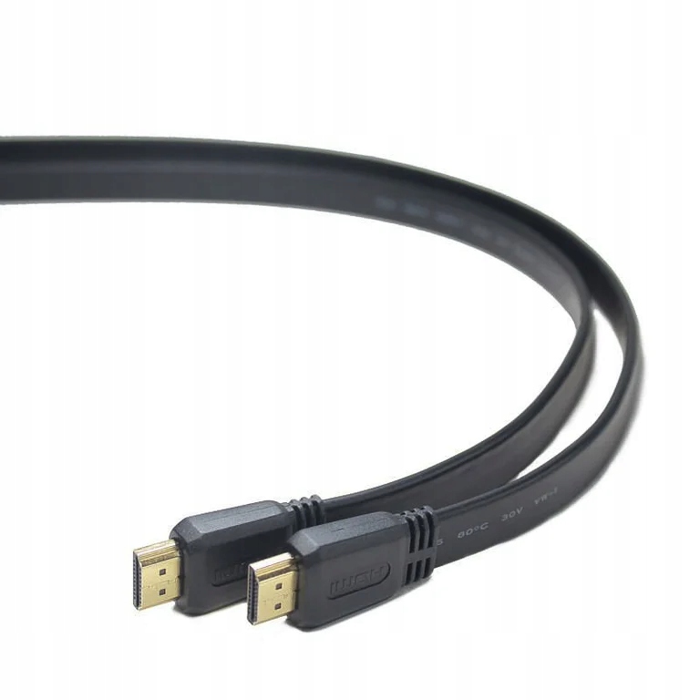 Płaski kabel Premiumcord Hdmi High Speed Ethernet, pozłacane złącza,