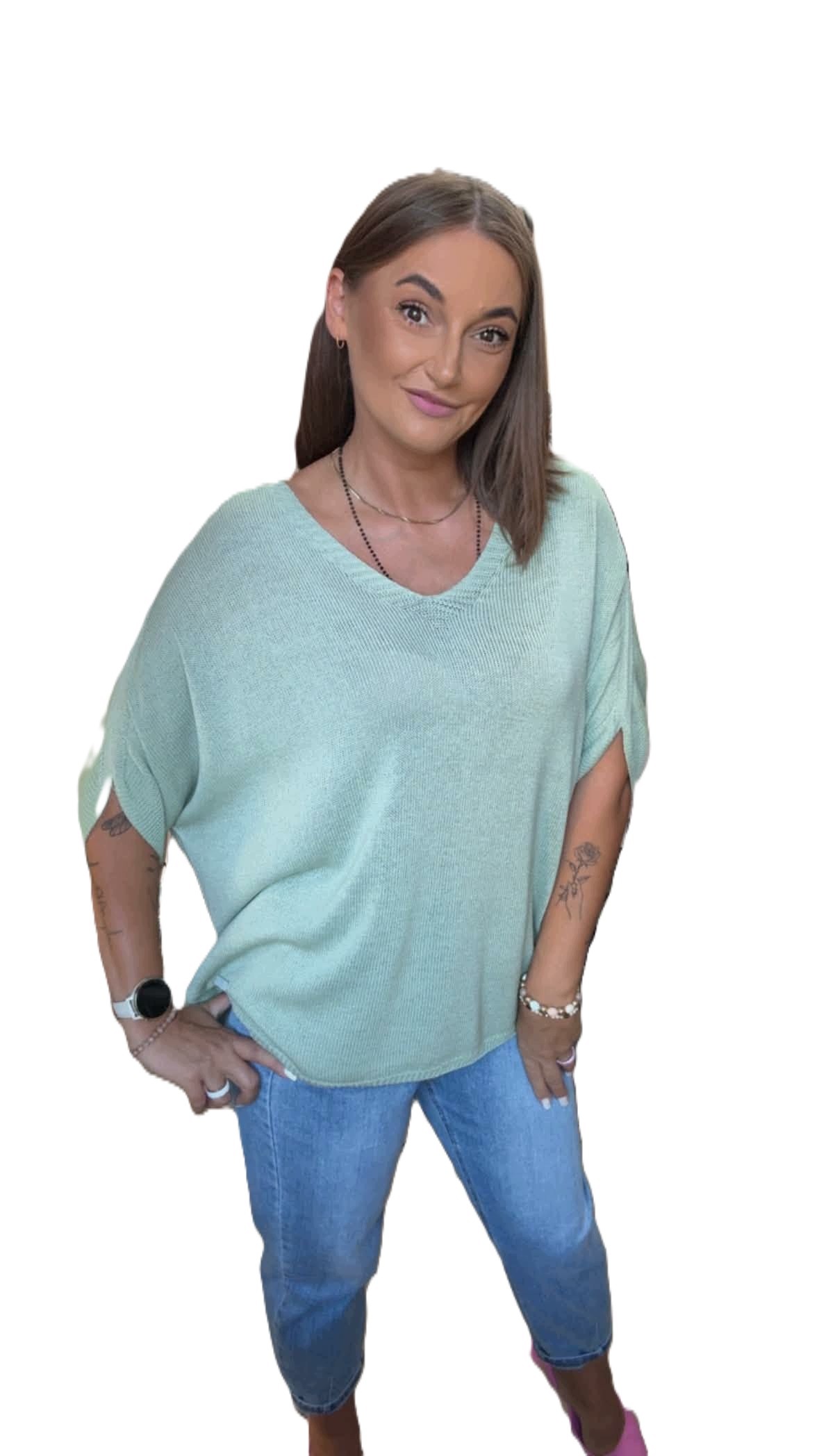 Svetr Bastet s krátkým rukávem, zelený, vel Uni, l, xl, 2xl, 3xl