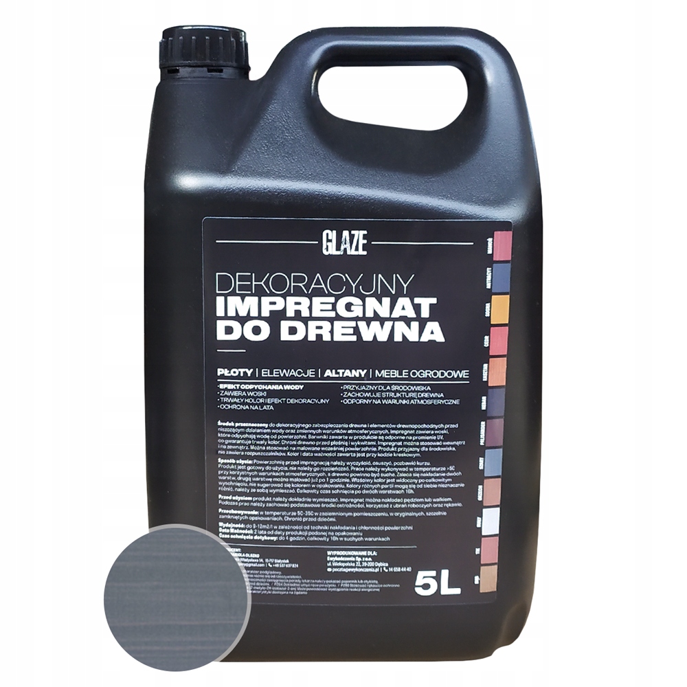 

Impregnat Do Drewna Glaze 5L Szary