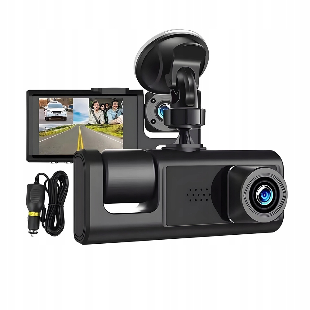 Rejestrator Kamera Samochodowa Cofania Full Hd Dotykowy Ekran Przód Tył