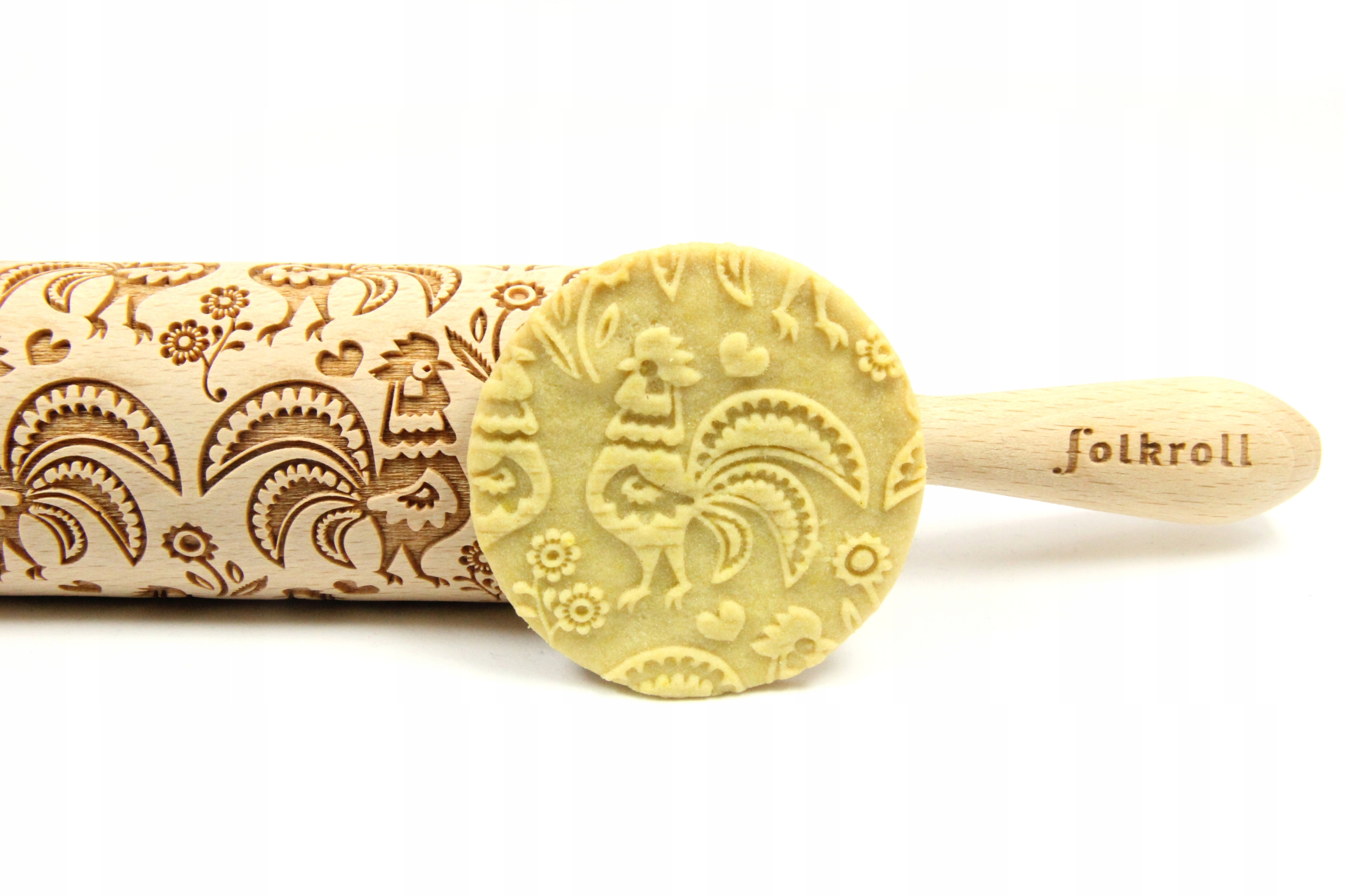 Wałek grawerowany wzór FOLK KOGUTY, duży Rodzaj wałek