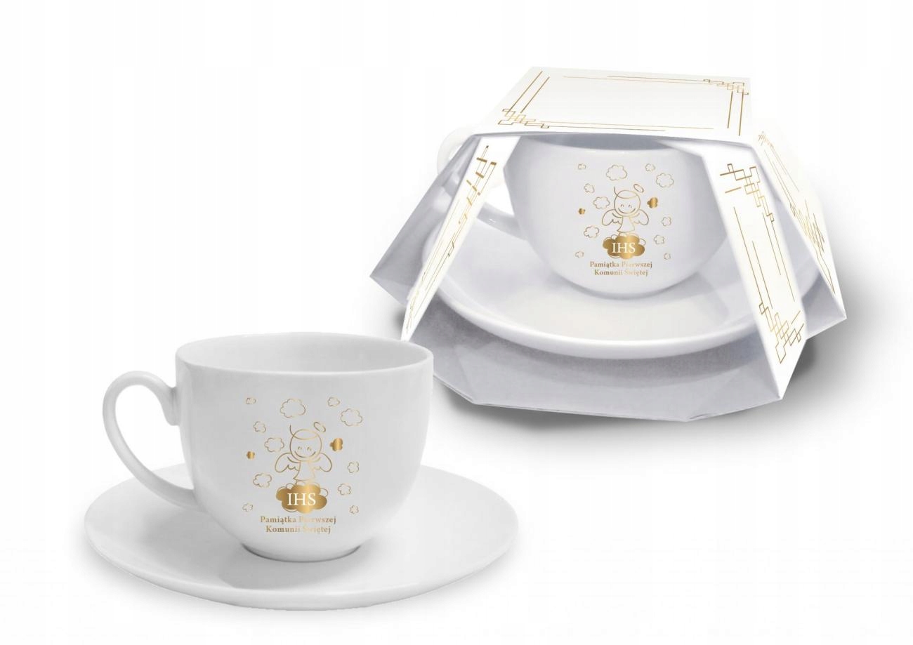 

Śliczna Filiżanka Spodek na I Komunię Świętą